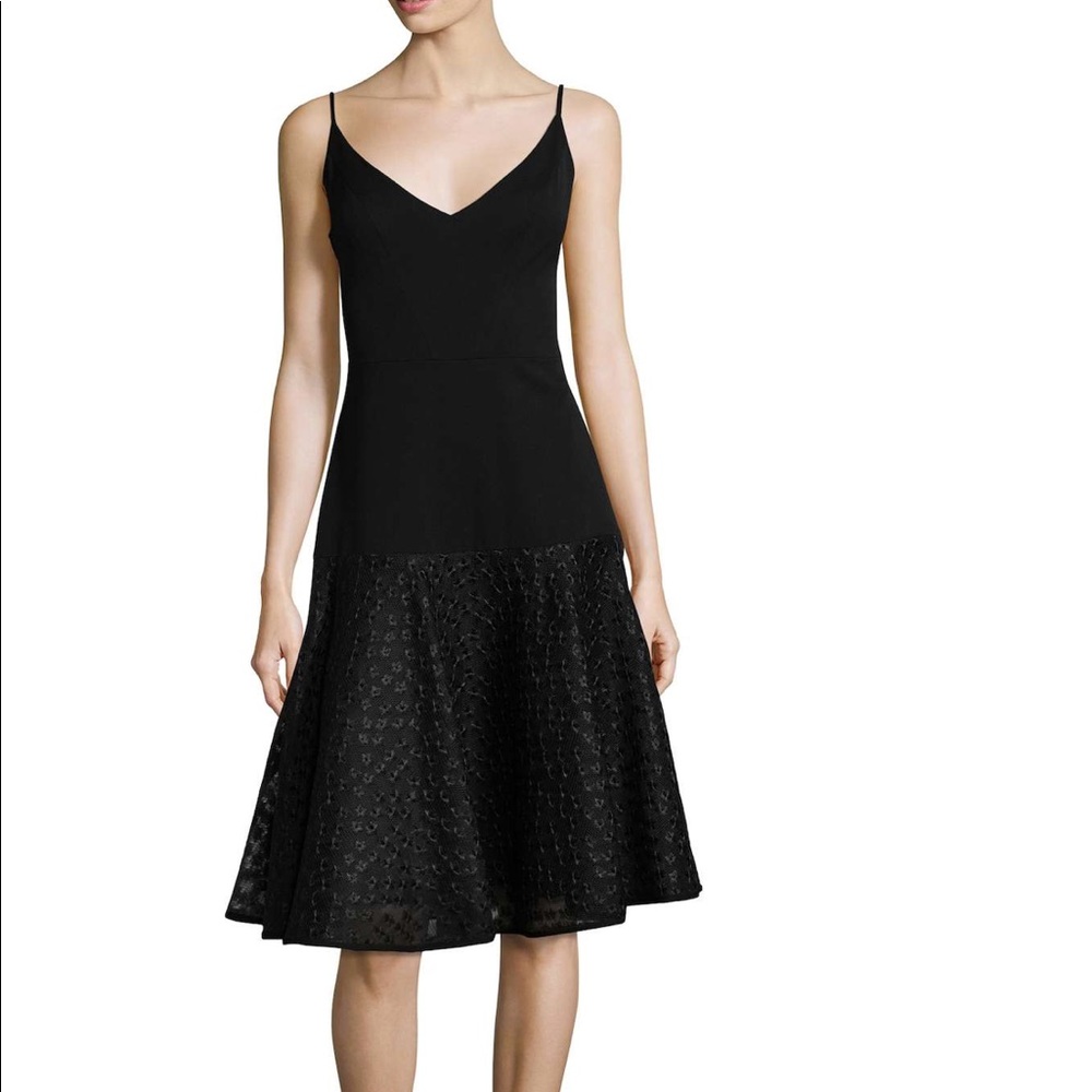 Black Halo Vince’s Embroidered A Line Dress